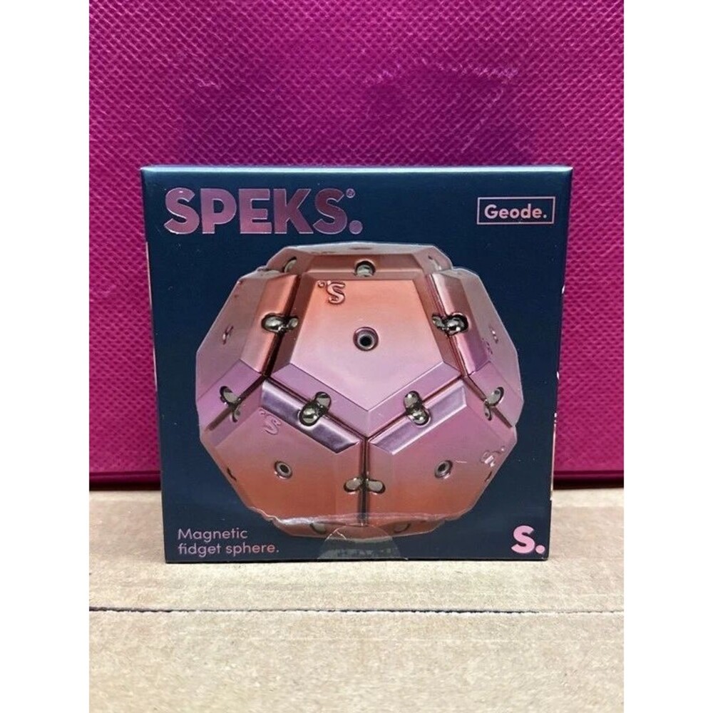 Speks Geode Magnetic Fidget Sphere Pink & Orange